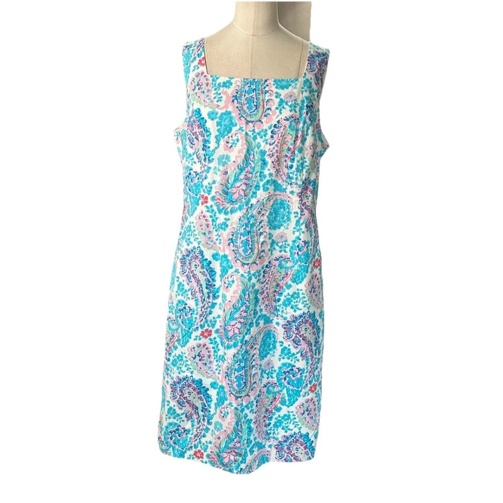 Talbots FRESCO PAISLEY SHEATH DRESS Size 12 NEW with Tags - Picture 3 of 13